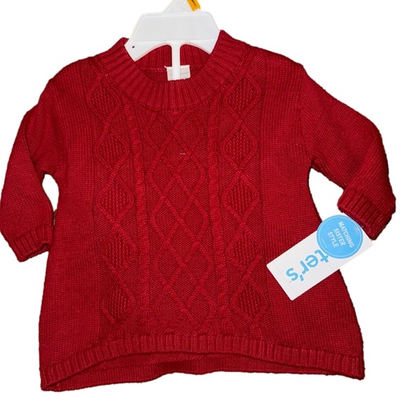 NWT 2 Piece Baby Girl’s Cable Knit Sweater Dress with diaper cover #2 - Picture 1 of 7